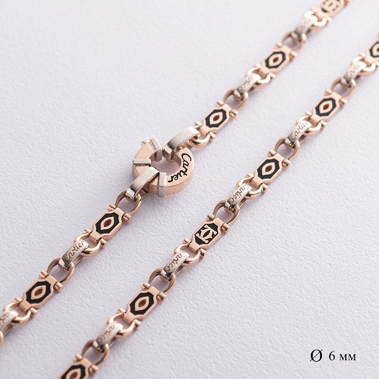 Мужская золотая цепочка (эмаль) (0.6 см) Ц0024 от ювелирного магазина Оникс