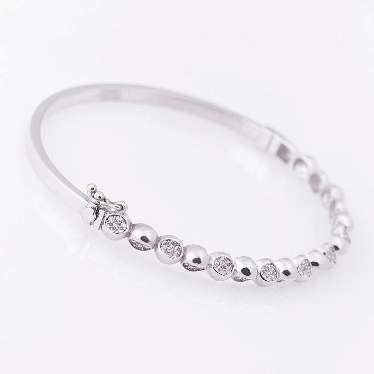 Золотий браслет з кульками (фіаніти) б02781 від ювелірного магазину Онікс - 2