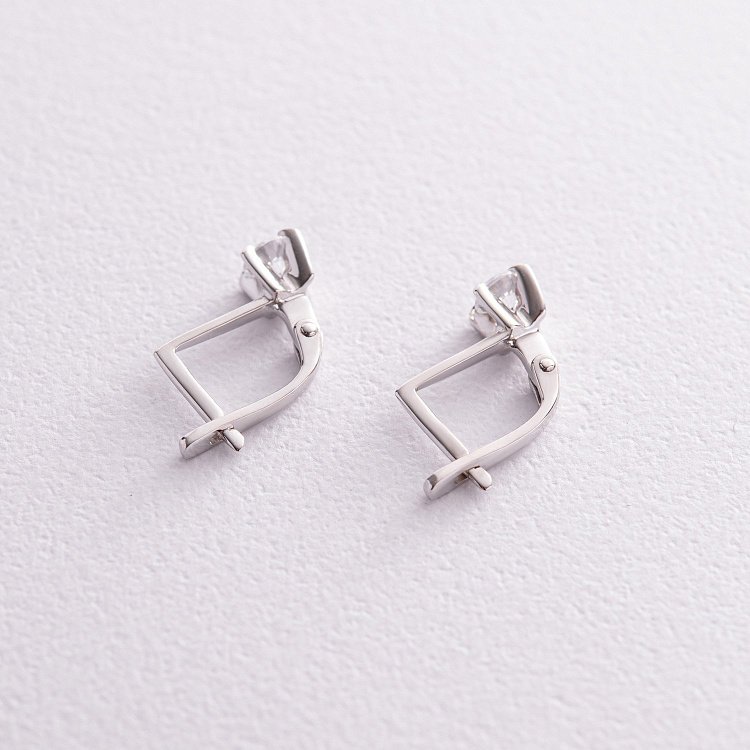 Дитячі сережки у білому золоті (фіаніти) с05168 від ювелірного магазину Онікс - 2