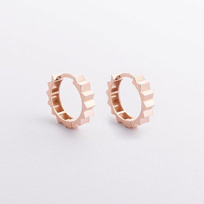 Серьги - кольца в красном золоте с09386