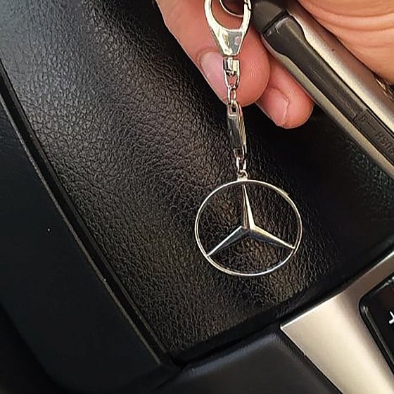 Серебряный брелок для машины "Mercedes-Benz" 9003.1 №5