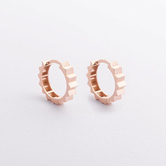 Серьги - кольца в красном золоте с09386