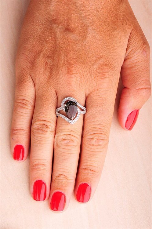 Срібний перстень (фіаніти, синтетична шпінель) к031 від ювелірного магазину Онікс - 8