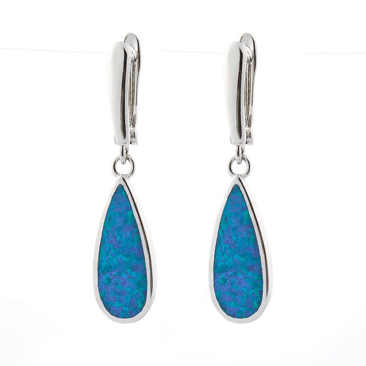 Срібні сережки "Крапельки" з емаллю 122196 від ювелірного магазину Онікс - 2