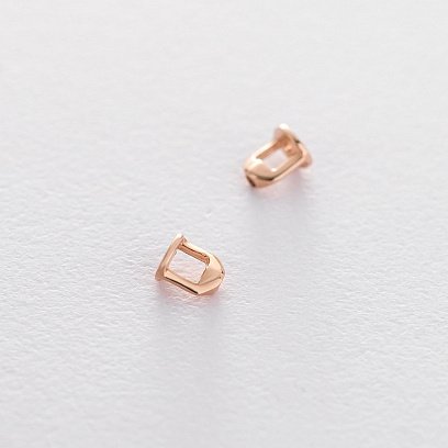 Серьги-пусеты "Большие капельки" в красном золоте 1.7*1.2 см с06315 №4