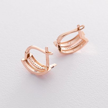 Серьги золотые с фианитами с04534 №3