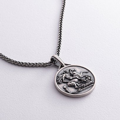 Серебряная цепочка с чернением (плетение колос) чс10544 №4