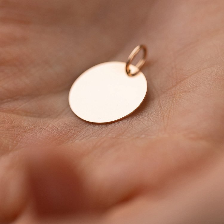 Кулон для гравіювання в червоному золоті (17 мм) п03611 від ювелірного магазину Онікс - 2