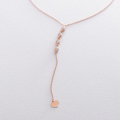 Золотое колье с фианитами кол01497