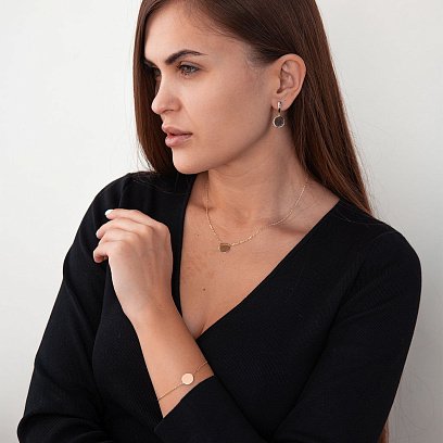 Серьги "Монетки" в желтом золоте с07624 №3