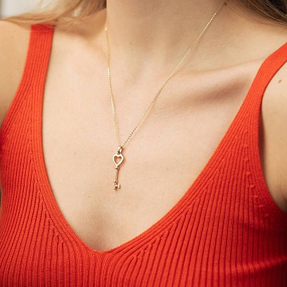 Подвеска "Ключик" в желтом золоте п03484 №2