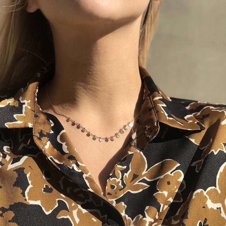 Колье "Монетки" в красном золоте кол01415 от ювелирного магазина Оникс - 7