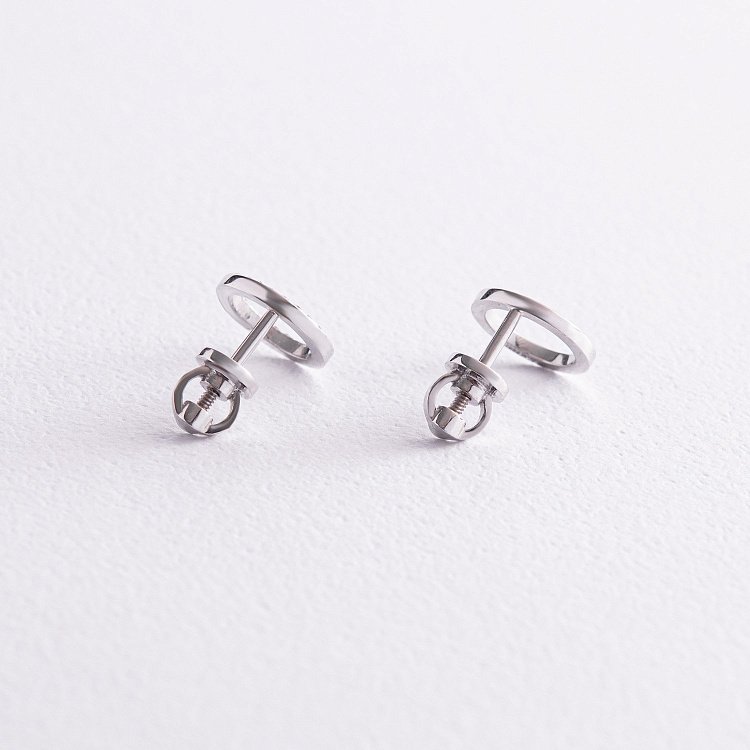 Золоті сережки - пусети "Кругообіг" з діамантами 317121121 від ювелірного магазину Онікс - 2