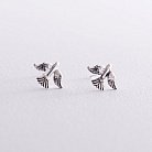 Серебряные серьги - пусеты "Птички" 122713 от ювелирного магазина Оникс - 3