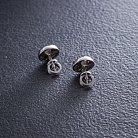 Серебряные серьги - пусеты с фианитами 1001 от ювелирного магазина Оникс - 5