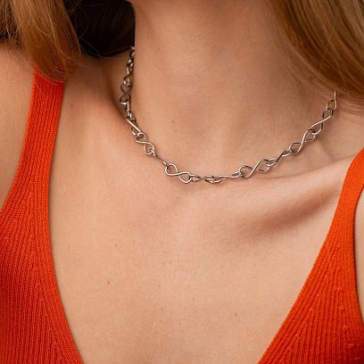 Серебряное колье "Бесконечность" 181297