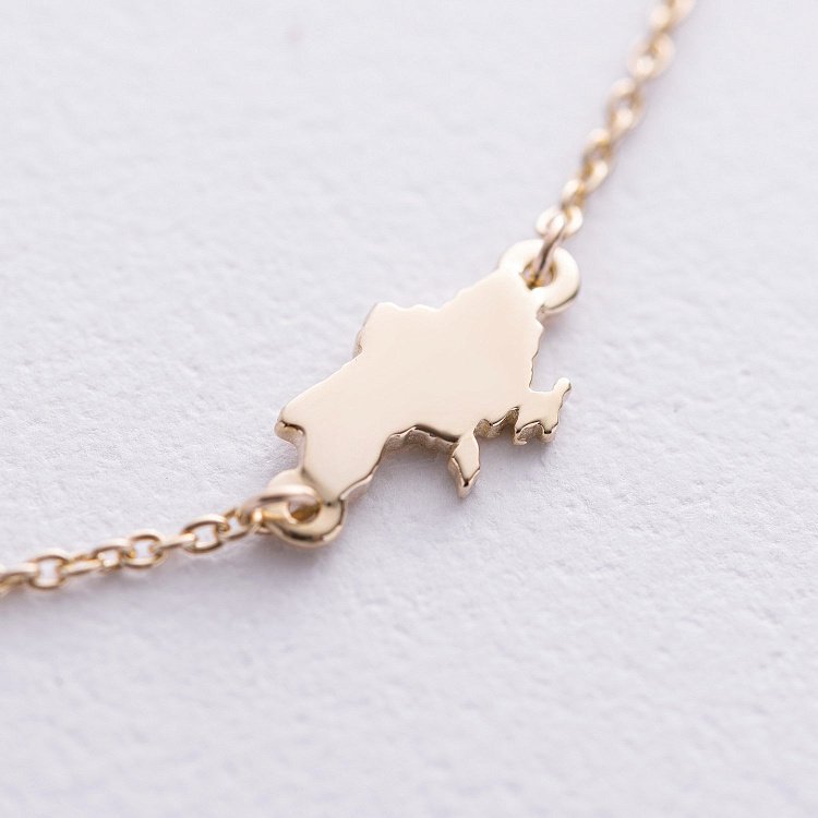 Браслет "Карта України" у жовтому золоті з2092ж від ювелірного магазину Онікс - 2