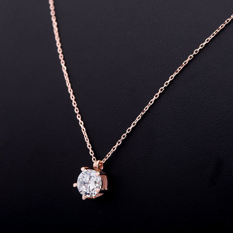 Золоте кольє з фіанітом кол00743 від ювелірного магазину Онікс - 1