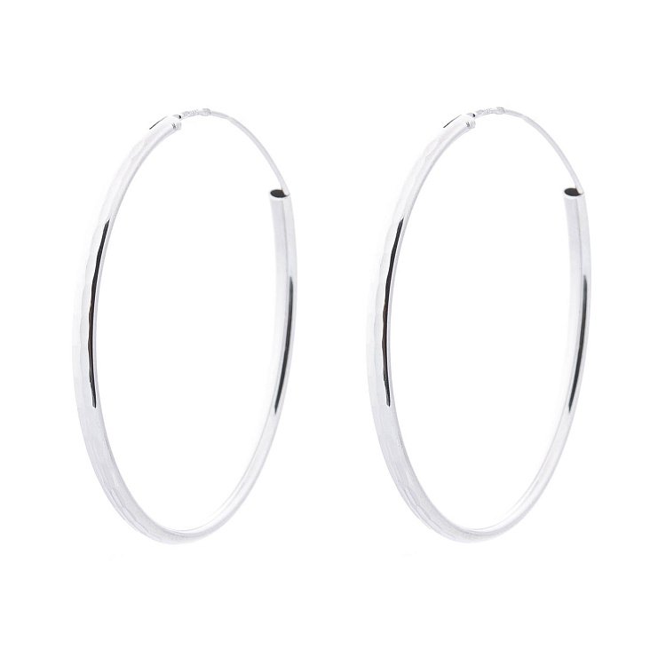 Срібні сережки-кільця 122225 від ювелірного магазину Онікс