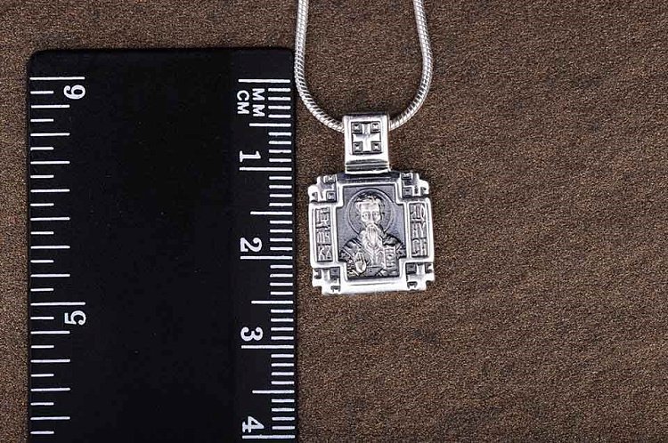 Подвеска "Священномученик Дионисий (Денис) Ареопагит. Ангел Хранитель" 131450 от ювелирного магазина Оникс - 2