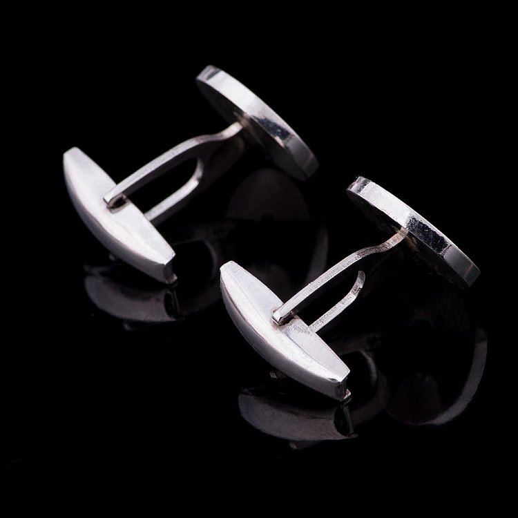 Запонки с эмалью 25031 от ювелирного магазина Оникс - 1