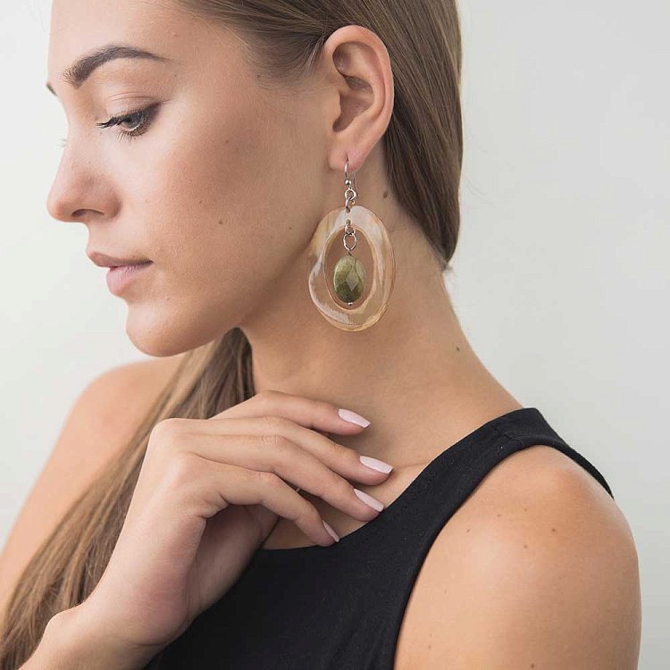 Серьги с агатом 185с22 Серьги с агатом 185с22 от ювелирного магазина Оникс