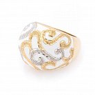 Золотое кольцо  с эмалью к03990 от ювелирного магазина Оникс - 1