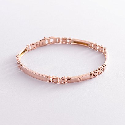 Мужской браслет в красном золоте б05014