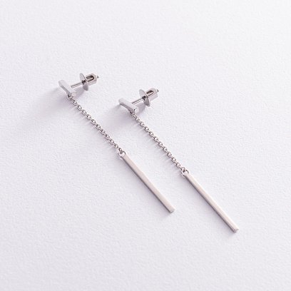 Срібні сережки - пусети "Мінімал" 4960 №2