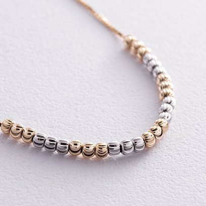 Браслет "Шарики" (желтое, белое золото) б04787 №3