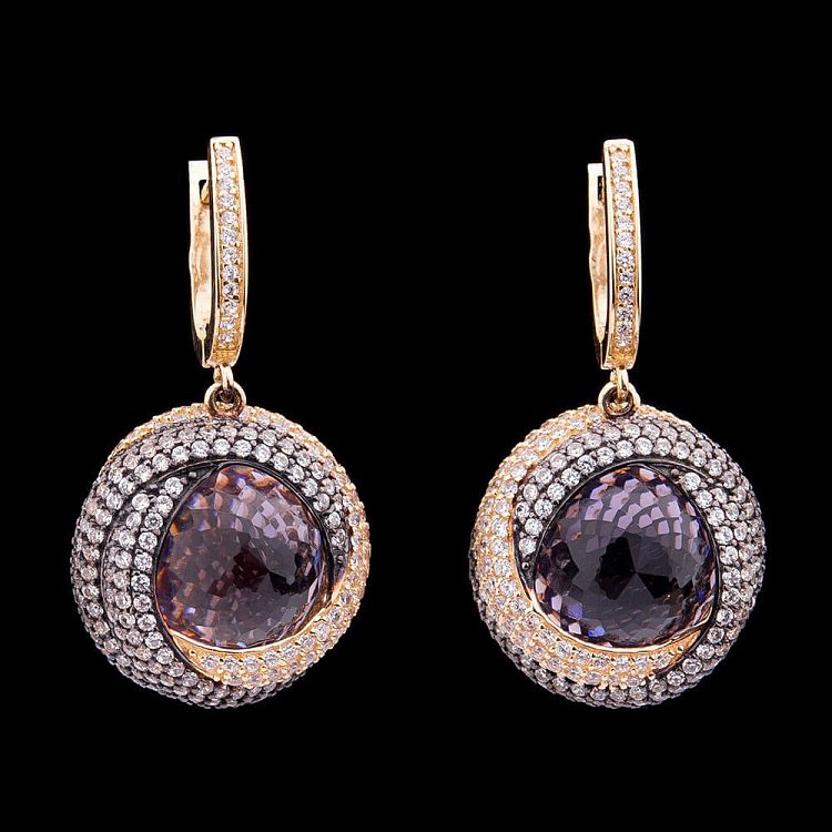 Ексклюзивні золоті сережки (фіаніти) с03556 від ювелірного магазину Онікс