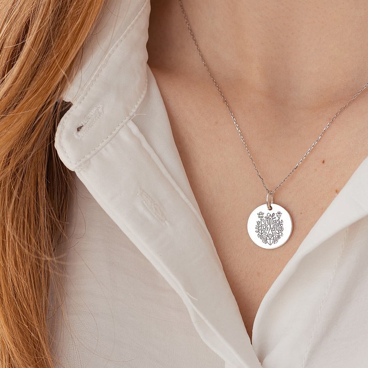 Серебряный кулон Герб Украины "Тризуб" 132722герб от ювелирного магазина Оникс - 1