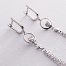 Серебряные серьги с сердечками (фианит) 122597 от ювелирного магазина Оникс - 2