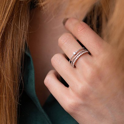 Золотое кольцо с бриллиантами кб0395z №5