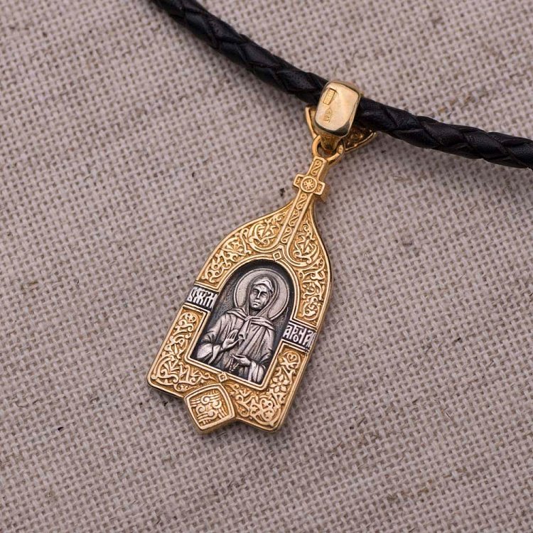 Срібна підвіска Божої Матері з позолотою 131974 від ювелірного магазину Онікс - 1