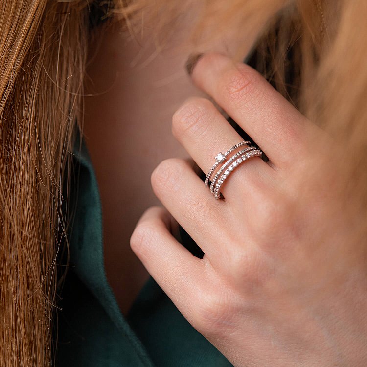 Золотое кольцо с бриллиантами кб0395z от ювелирного магазина Оникс - 4