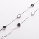 Серебряное колье "Клевер" (оникс, перламутр) 181379 от ювелирного магазина Оникс - 1