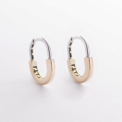 Серьги "Camilla" mini (желтое, белоe золото) с09484