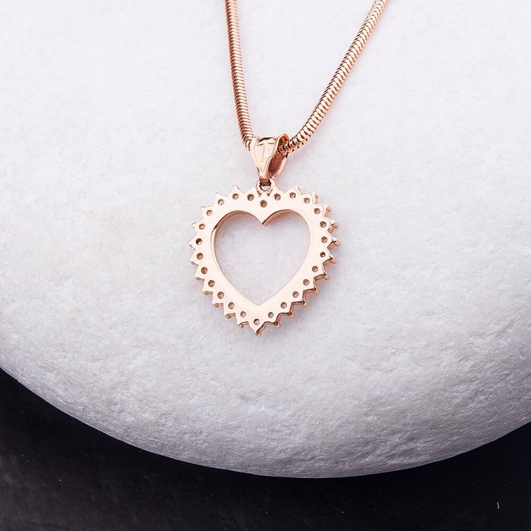 Золотая подвеска "Сердце" с фианитами п00809 от ювелирного магазина Оникс - 2