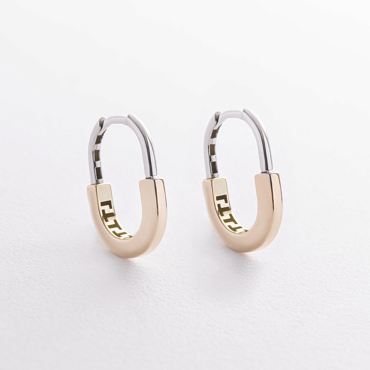 Серьги "Camilla" mini (желтое, белоe золото) с09484 от ювелирного магазина Оникс