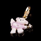 Детская золотая подвеска "Мишка" (эмаль, фианит) п01279 от ювелирного магазина Оникс - 2