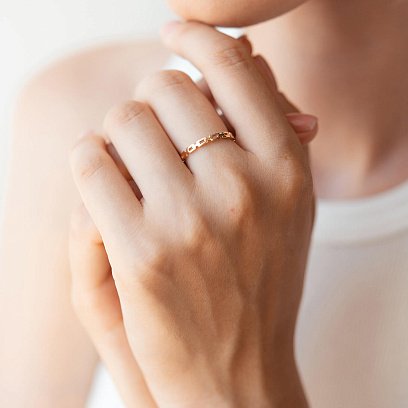 Золота каблучка "Ланцюжок" к07073 №8