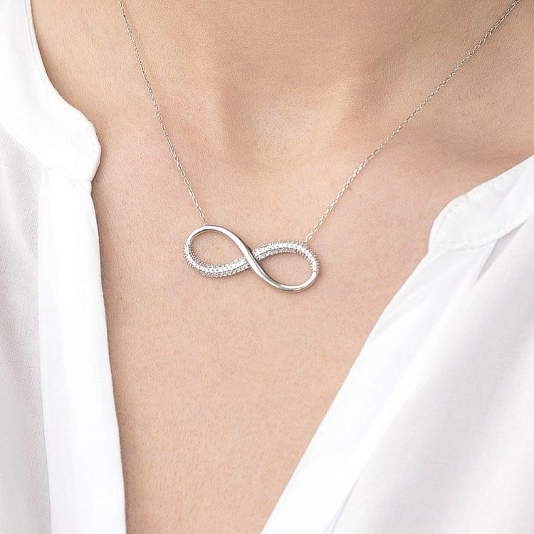 Колье из серебра "Бесконечность" 18637 от ювелирного магазина Оникс - 3