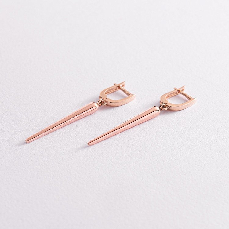 Сережки "Захват" у червоному золоті с07836 від ювелірного магазину Онікс - 3