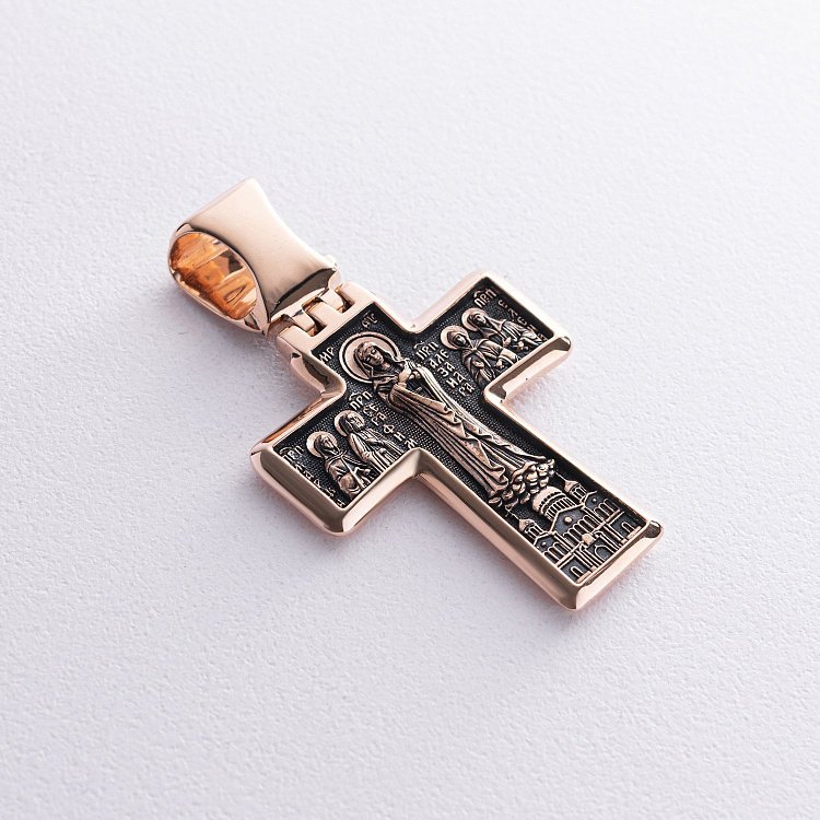 Православный крест "Распятие" (чернение) п01877 от ювелирного магазина Оникс - 5