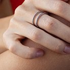 Двойное серебряное кольцо с черными фианитами 106010 от ювелирного магазина Оникс - 5