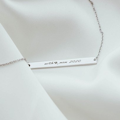 Золотий браслет з гравіюванням "With love, mom 2020" б04487mom №3