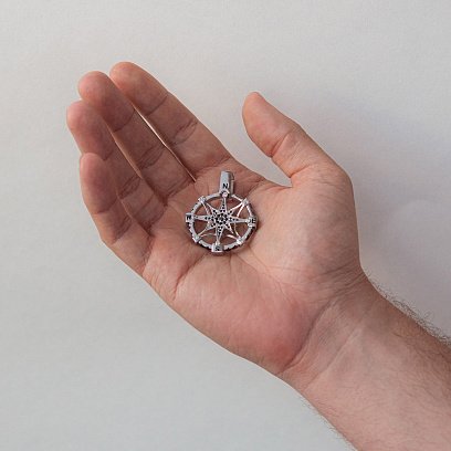 Серебряный кулон "Роза ветров" (фианиты) п2501р №2