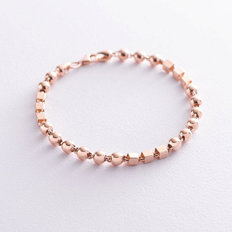 Золотой браслет "Кубики - шарики" б04535 от ювелирного магазина Оникс