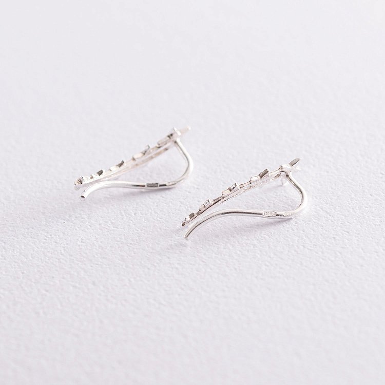 Сережки - клаймбери "Зірочки" в сріблі 123026 від ювелірного магазину Онікс - 4